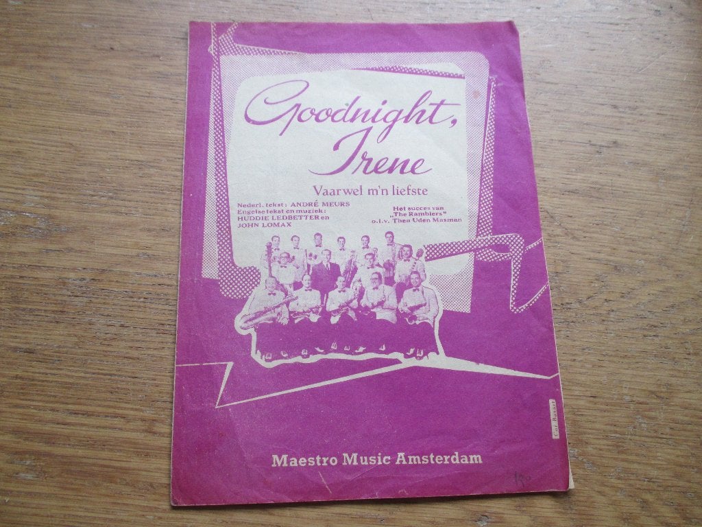 GOODNIGHT IRENE, Gebruikt, Piano, Ophalen of Verzenden, Artiest of Componist