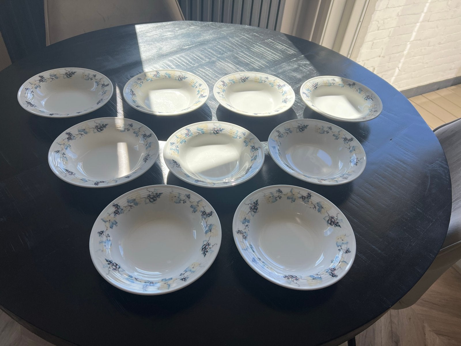 Villeroy & Boch Servies: 9 Diepe Borden met Druivenmotief, Ophalen, Klassiek, Villeroy & Boch, Zo goed als nieuw
