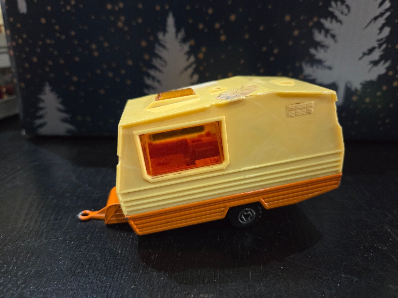 Caravan Majorette Oranje 1:36 ca 1970, Ophalen of Verzenden, Gebruikt, Overige typen