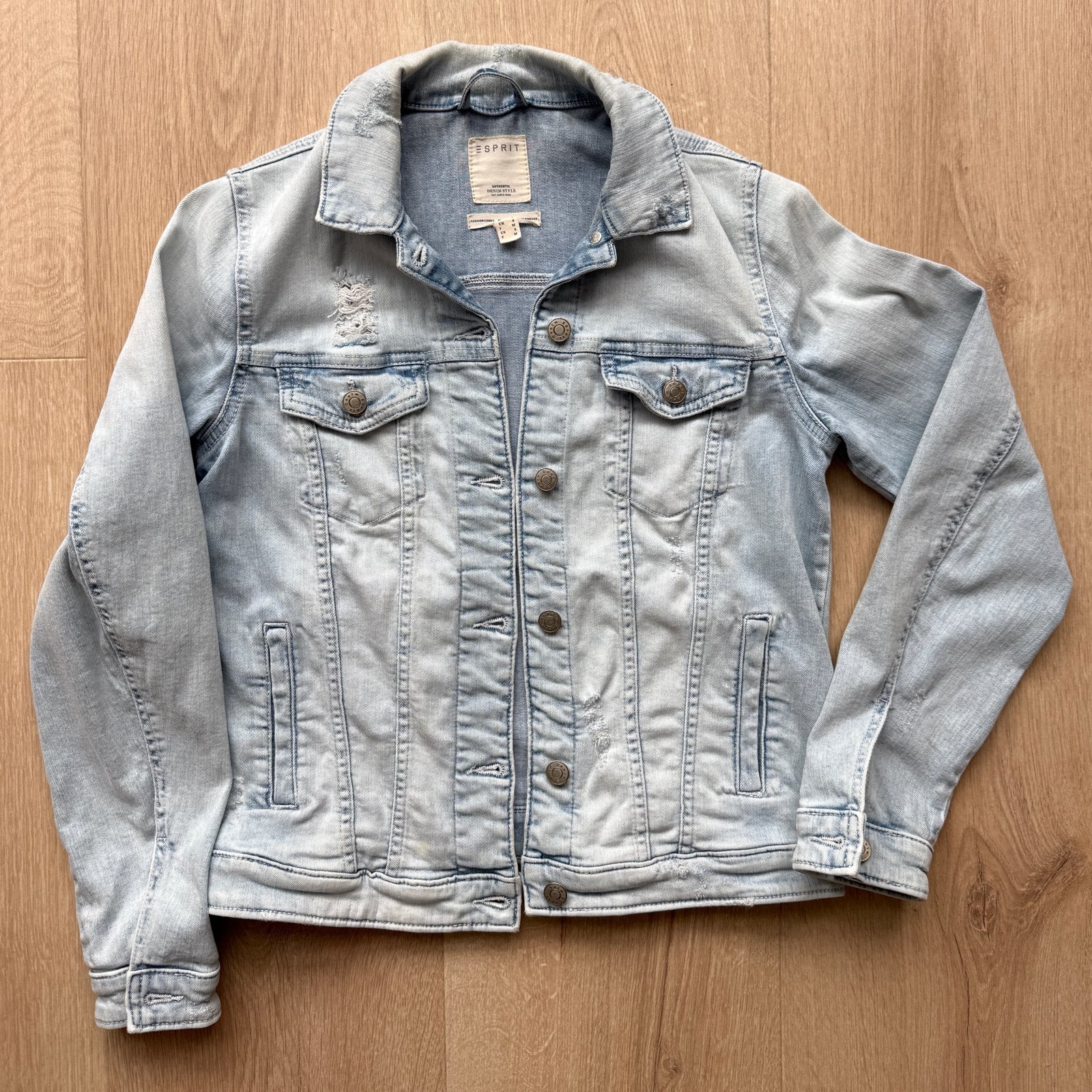 Esprit spijkerjack met lichte wassing, Ophalen, Zo goed als nieuw, Maat 36 (S), Blauw