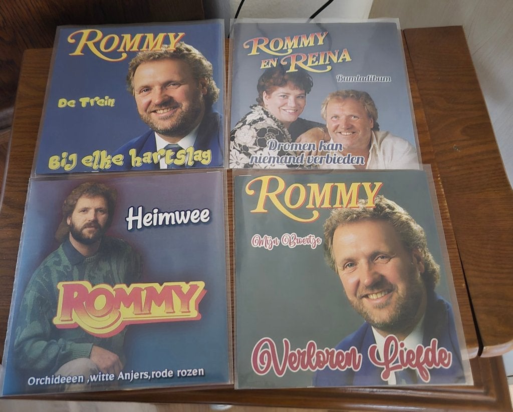 Rommy Setje van 4, Cd's en Dvd's, Ophalen of Verzenden, Zo goed als nieuw, 7 inch, Levenslied of Smartlap