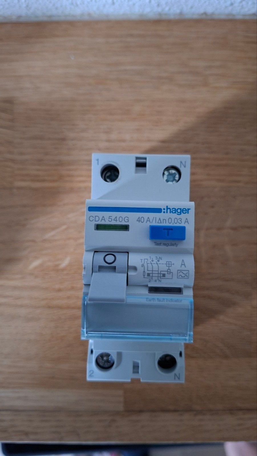 Hager CDA 540G Aardlekschakelaar 40A 0.03A, Verzenden, Gebruikt, Schakelaar