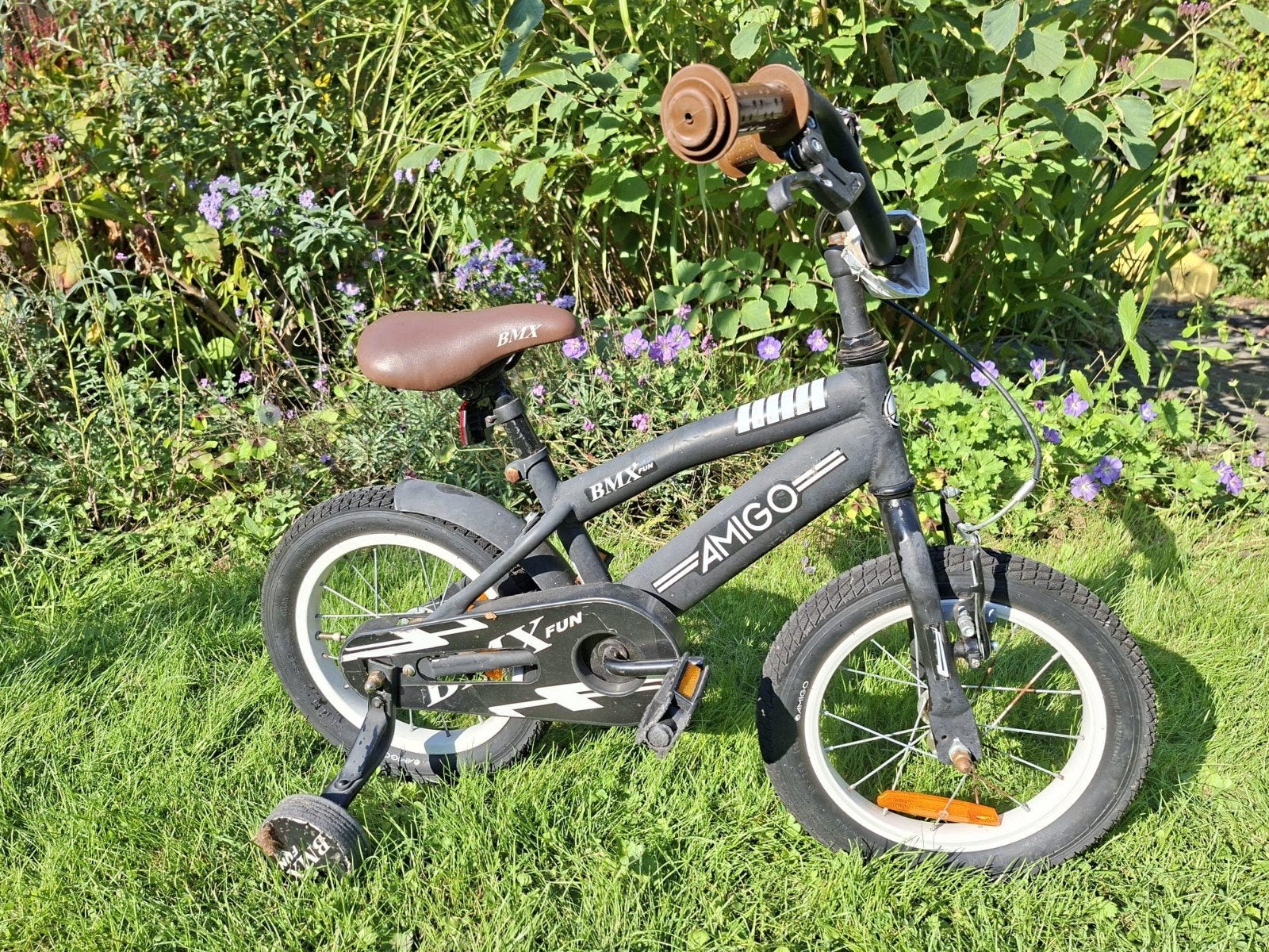 Amigo BMX kinderfiets met zijwieltjes, Ophalen, Terugtraprem, Zijwieltjes, Gebruikt