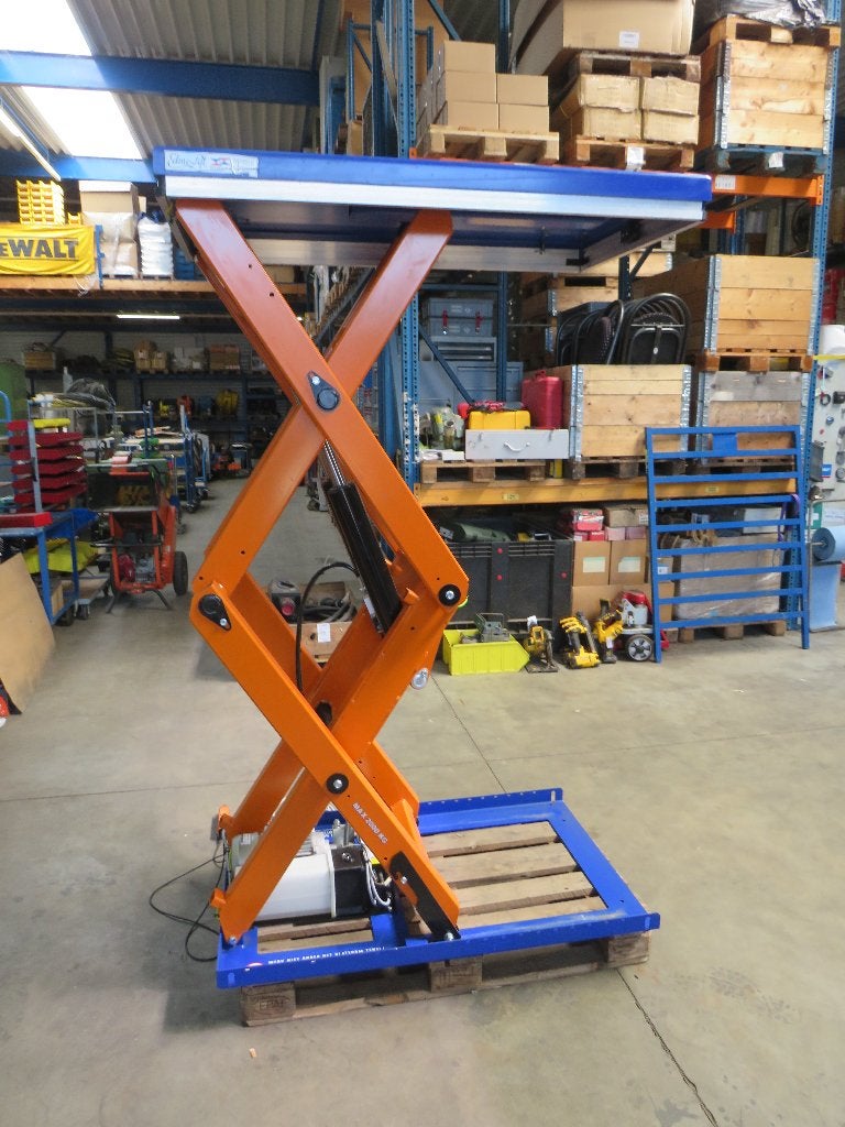 schaarheftafel heftafel werktafel 2000kg hefhoogte 203cm, Edmo.com, Zandhaarweg, Ophalen of Verzenden, Zo goed als nieuw
