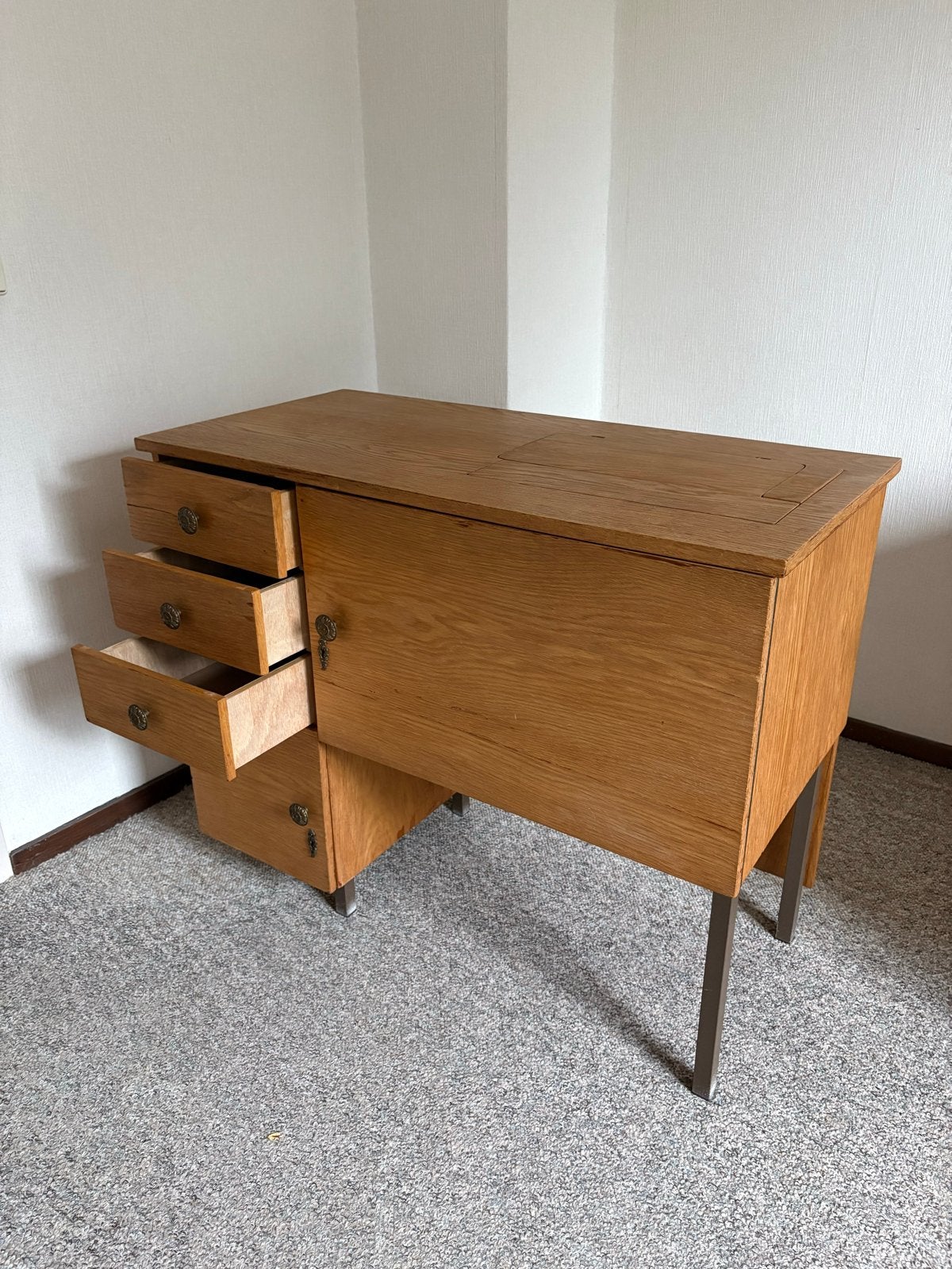Vintage Naaimachinekast - Goede Staat, Ophalen, Gebruikt, Toebehoren