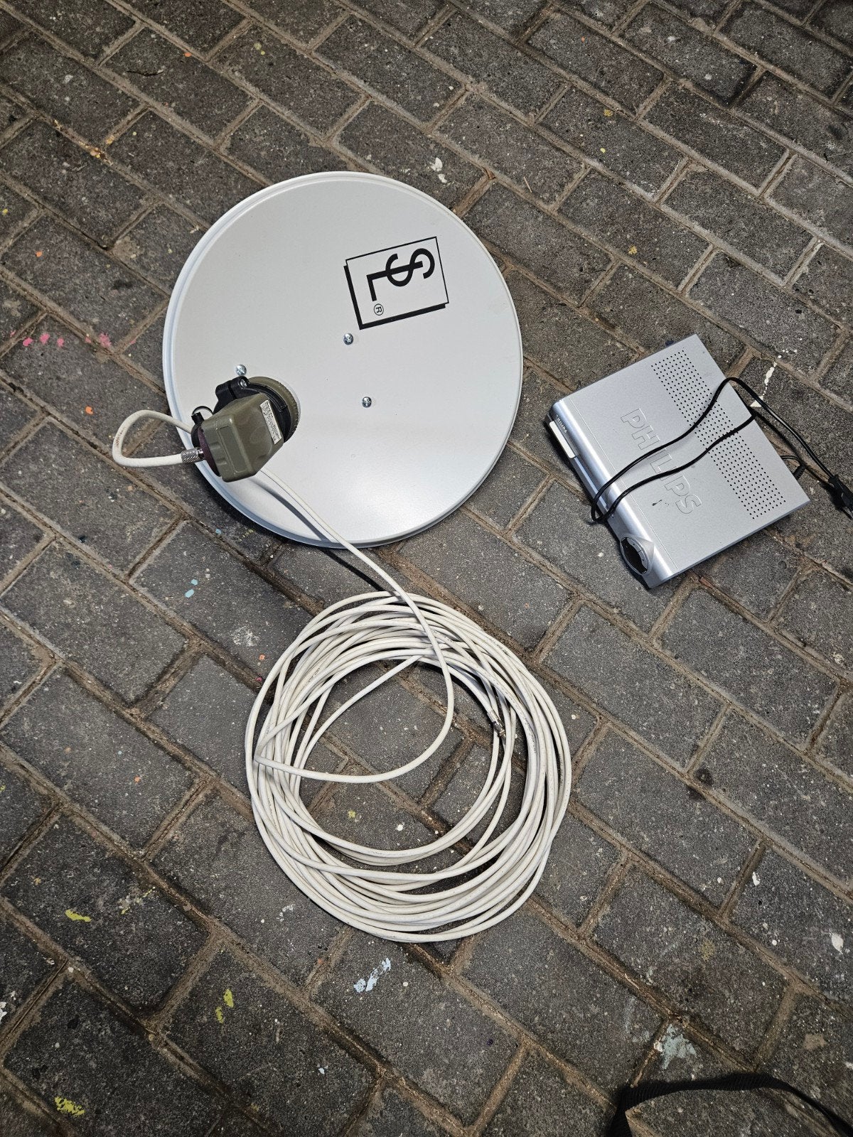 Philips DSR 2211 Digitale Satelliet Ontvanger met Schotel, Ophalen of Verzenden, Gebruikt, (Schotel)antenne, Philips