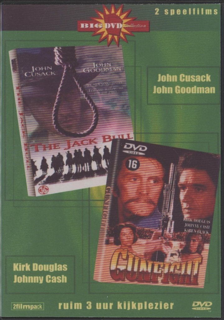 58) 2 films: The Jack Bull & Gunfight: met Kirk Douglas, Vanaf 16 jaar, Ophalen of Verzenden, Gebruikt, Actie