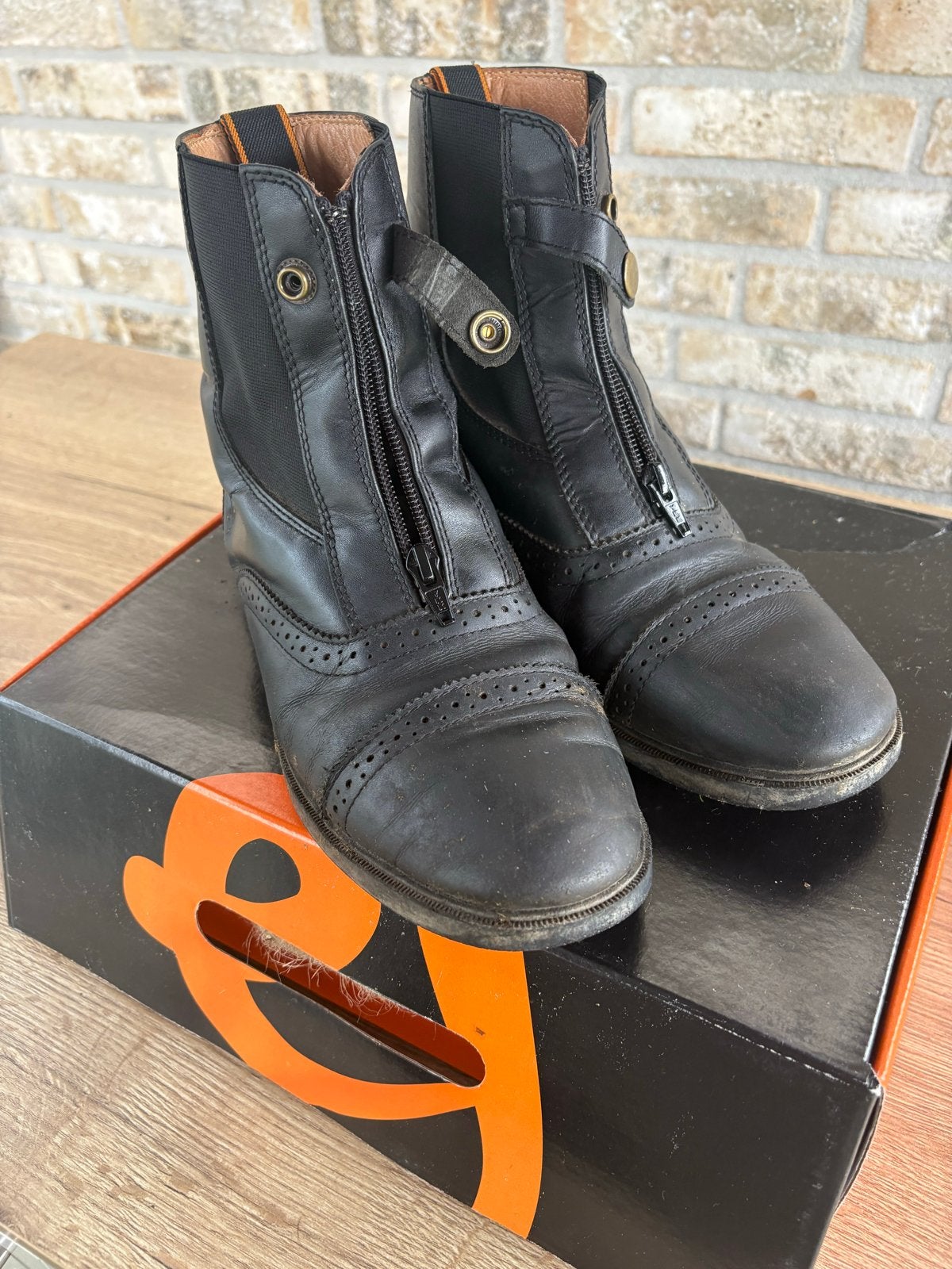 Eppeljack leren paardrij enkellaarzen met rits 41, Kleding | Dames, Ophalen of Verzenden, Gedragen, Zwart, Lage of Enkellaarzen