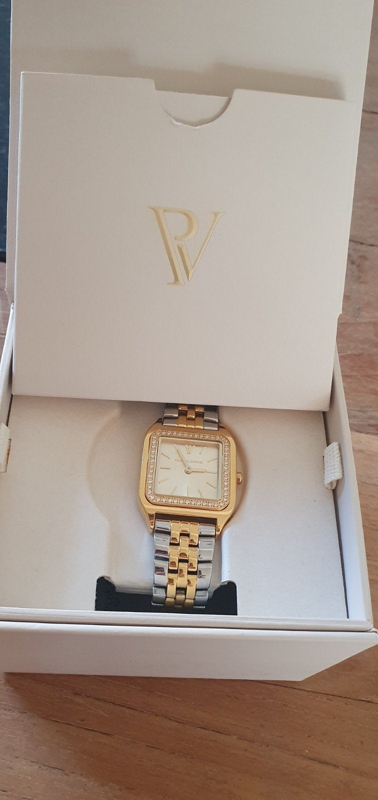 Paul Valentine Horloge Goud/Zilver met Strass, Ophalen of Verzenden