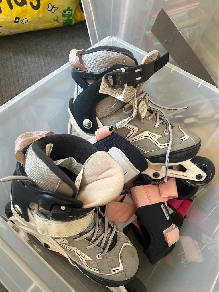 Inline skates Oxelo met bescherming - Maat 34-36, Overige merken, Kinderen, Ophalen of Verzenden, Inline skates 4 wielen