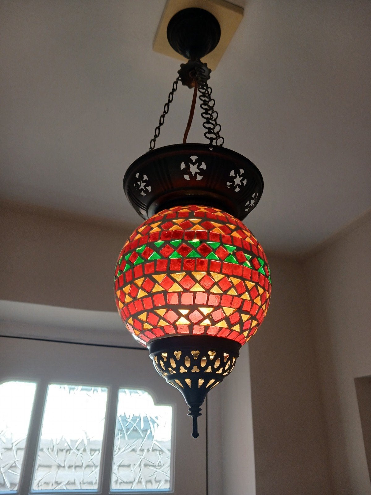 Mooie oosterse mozaïek hanglamp, Ophalen of Verzenden
