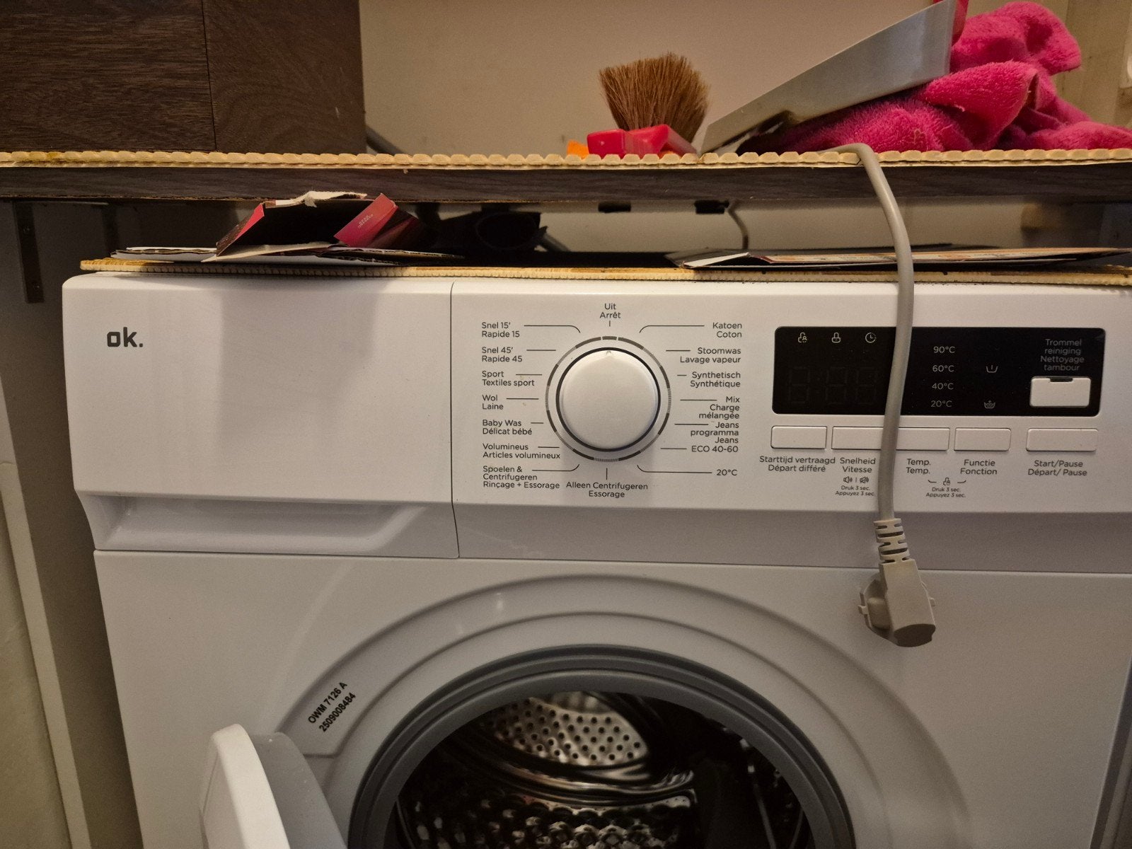 Wasmachine., Ophalen, Zo goed als nieuw, 1200 tot 1600 toeren, Minder dan 85 cm