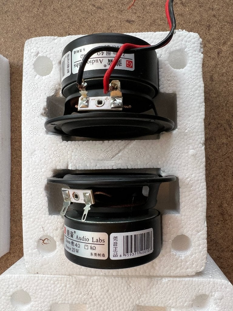Audio Labs 3 inch 4 Ohm 25 Watt luidspreker set - Nieuw, Speakerset, Nieuw, Minder dan 60 watt, Ophalen