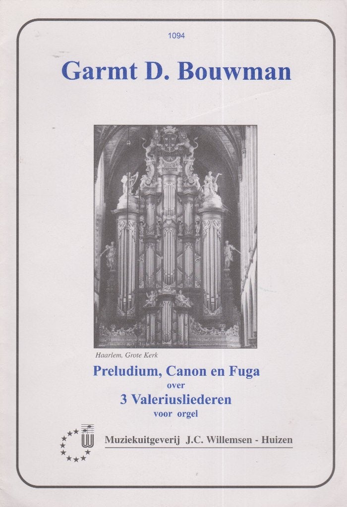 Garmt D. Bouman - 3 Valeriusliederen, Muziek en Instrumenten, Bladmuziek, Orgel, Gebruikt, Ophalen of Verzenden, Artiest of Componist