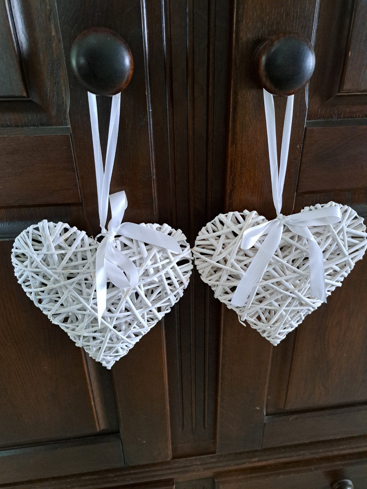 2 rieten hart hangers. Samen 3 euro., Ophalen of Verzenden, Zo goed als nieuw