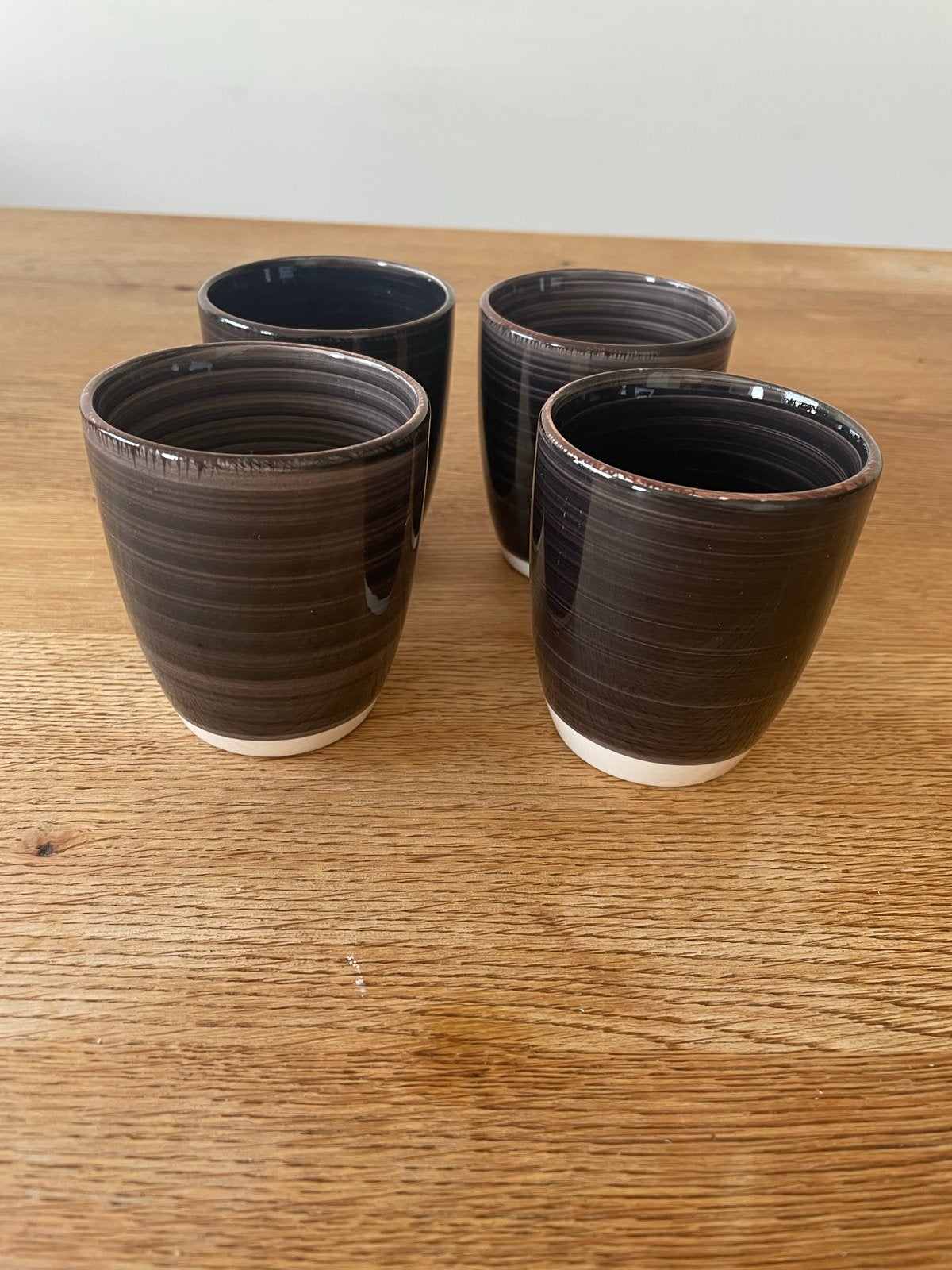 4 Azur Ceramics koffiemokken - 200ml - Wasmachine/Magnetron, Gebruikt, Keramiek, Ophalen of Verzenden, Overige stijlen