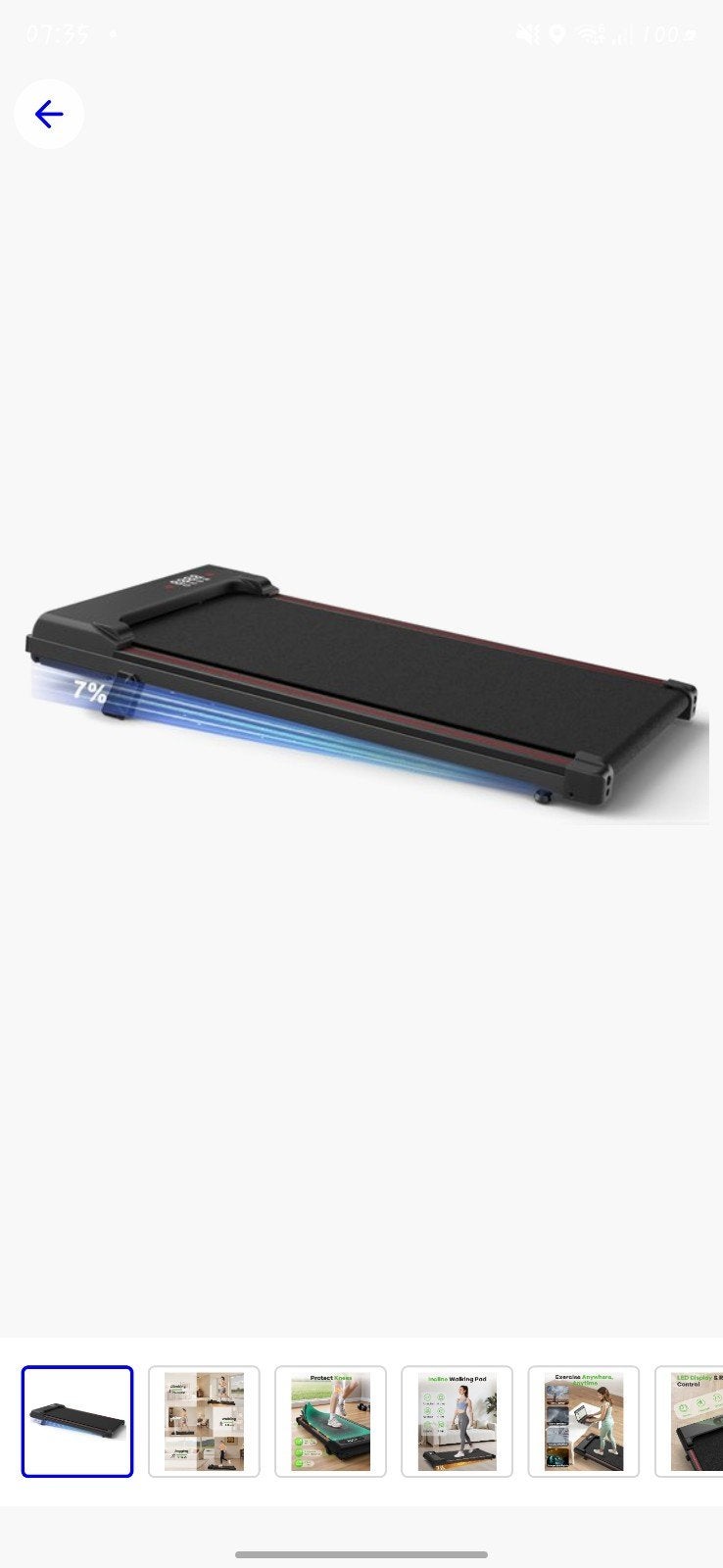 Loopband met 7% helling - met bescherm mat, Sport en Fitness, Ophalen, Nieuw, Metaal, Loopband