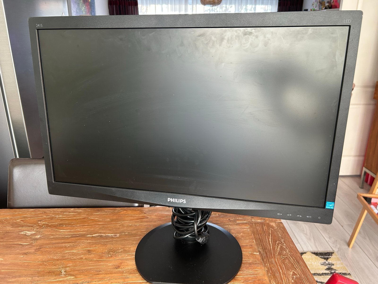 Philips 241S4L LED Monitor - 24 inch, Ophalen, Gebruikt, DVI, LED