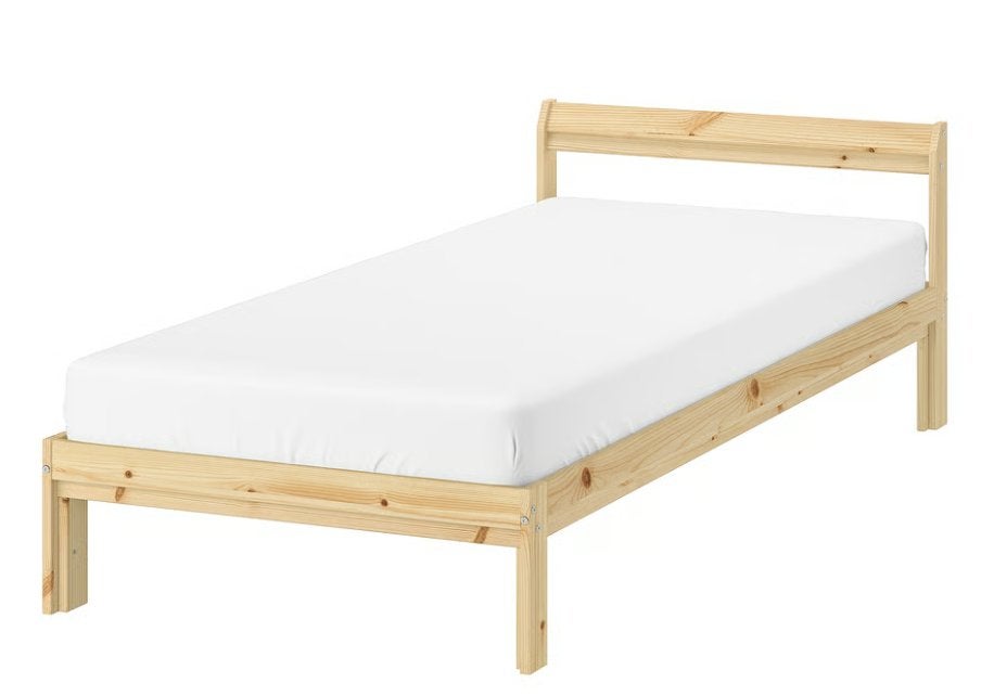 Ikea 1 persoons bed met matras, Ophalen, 90 cm, Eenpersoons, Beige