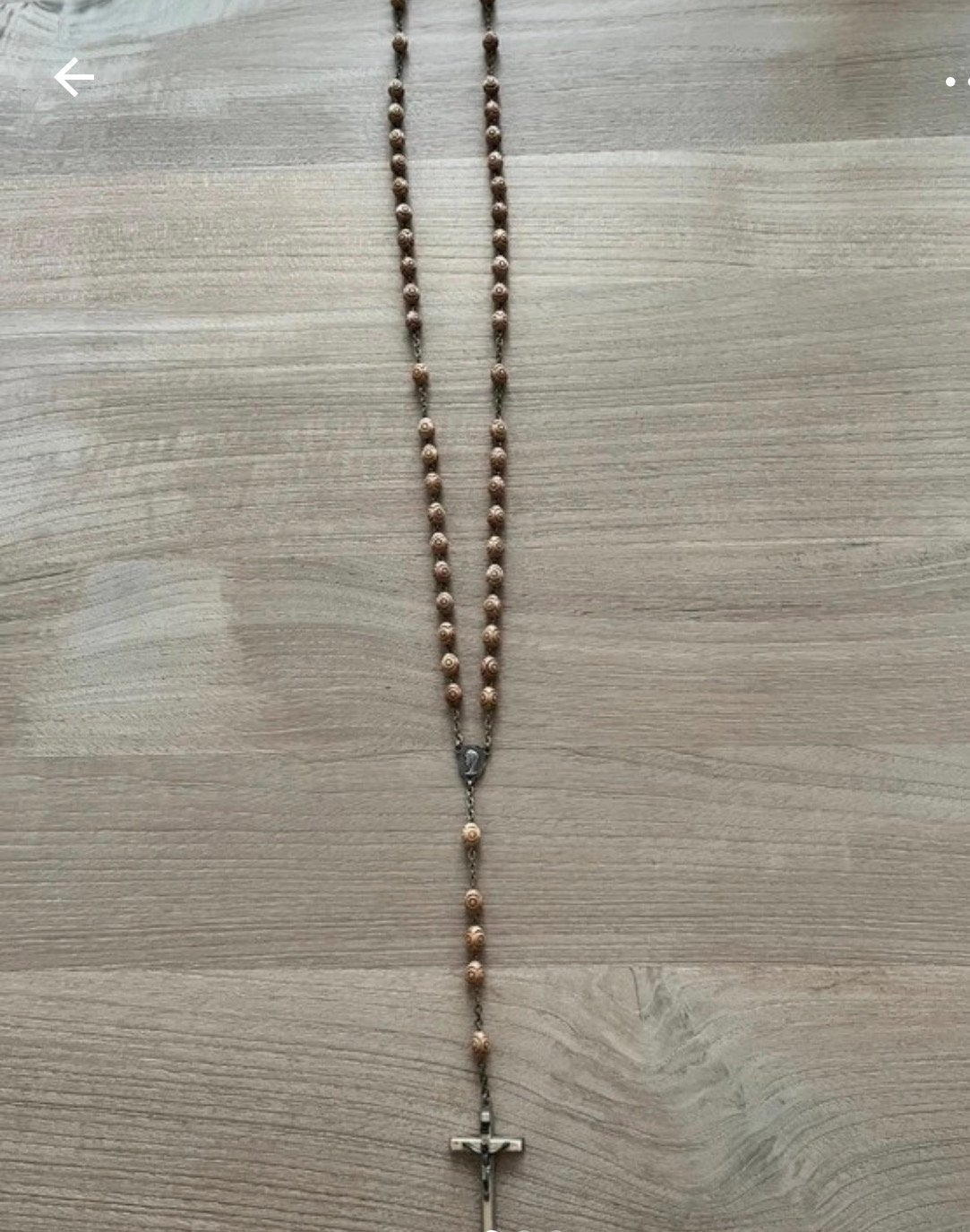 Vintage Rozenkrans met Houten Kralen en Kruisbeeld, Ophalen of Verzenden