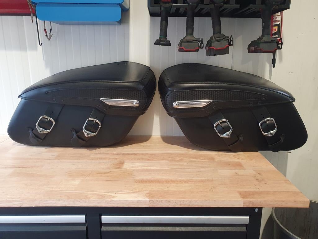 Harley Davidson Road King Classic koffers Leer, Ophalen of Verzenden, Gebruikt