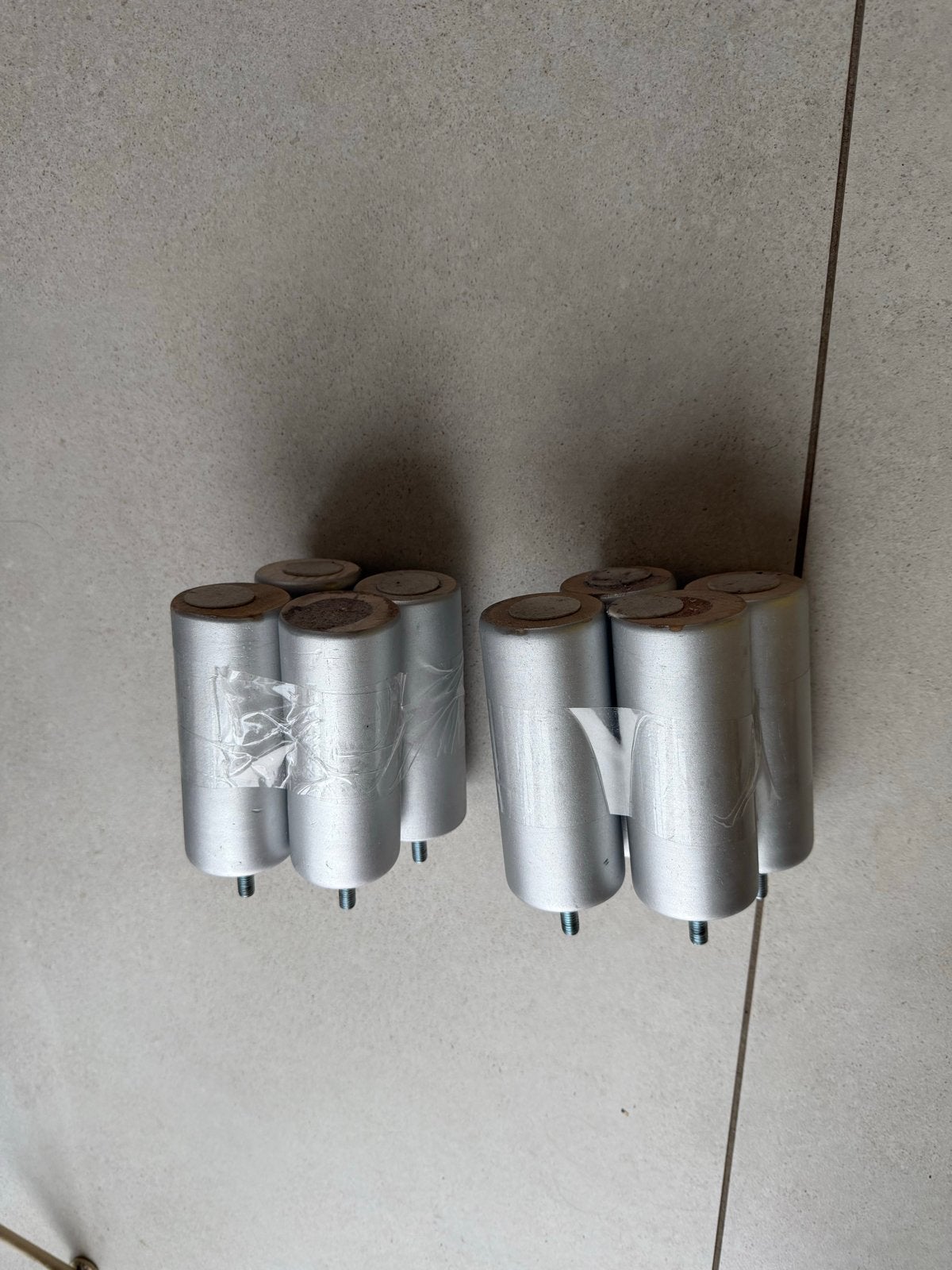 Set van 8 meubelpoten, zilverkleurig, Ophalen of Verzenden, Zo goed als nieuw