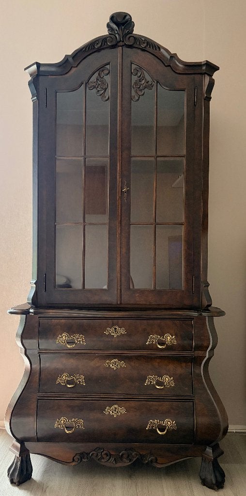 Klassieke vitrinekast/servieskast – barok / Louis XV, Antiek en Kunst, Ophalen