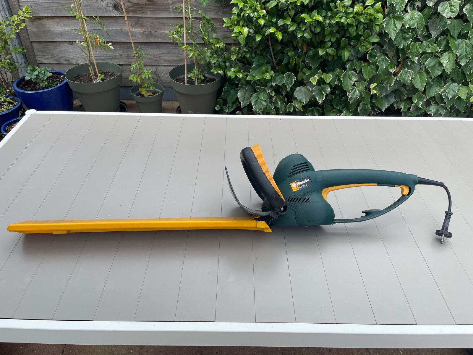 Metabo HS8345S Elektrische Heggenschaar, Tuin en Terras, Heggenscharen, Ophalen, Gebruikt, Elektrisch