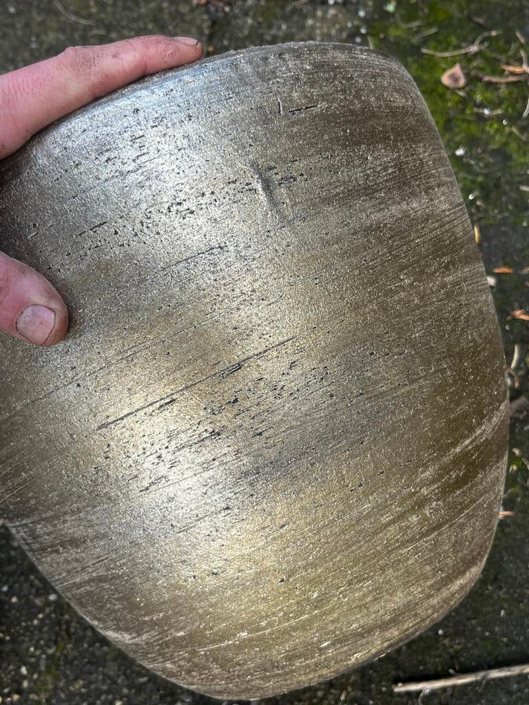 Gouden bloempotten in verschillende maten, Gebruikt, Rond, Binnen, Minder dan 40 cm