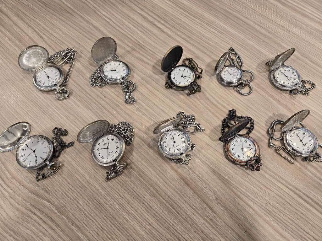 10 decoratieve zakhorloges – dieren / taferelen (set 4/7), Sieraden, Tassen en Uiterlijk, Overige merken, Overige materialen, Zakhorloge