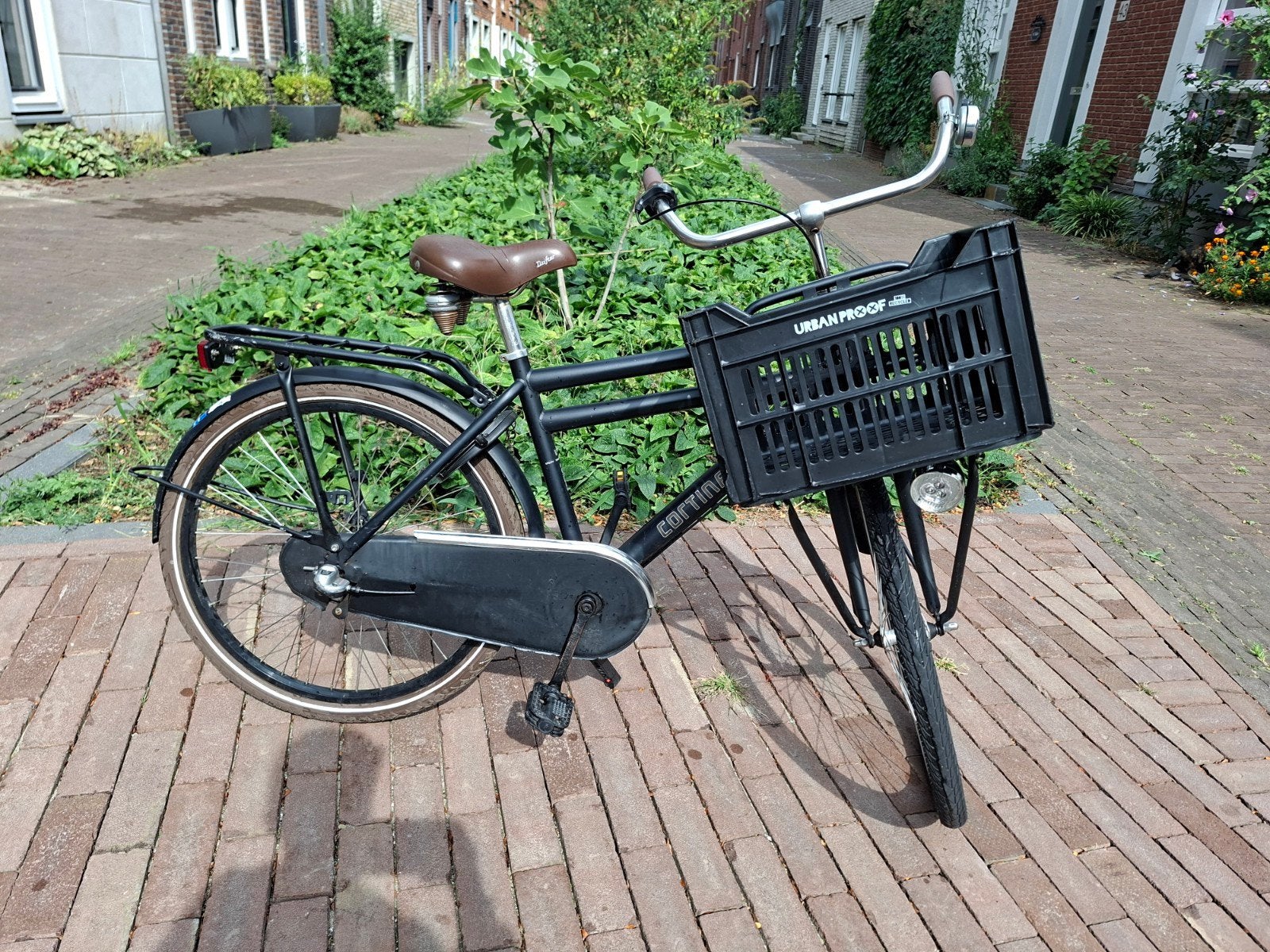 Cortina jongensfiets 24inch - Zwart met krat, Terugtraprem, Versnellingen, Ophalen, Overige merken