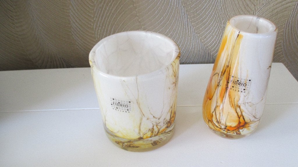 2 Fidrio vazen, Huis en Inrichting, Geel, Nieuw, Ophalen of Verzenden, Glas