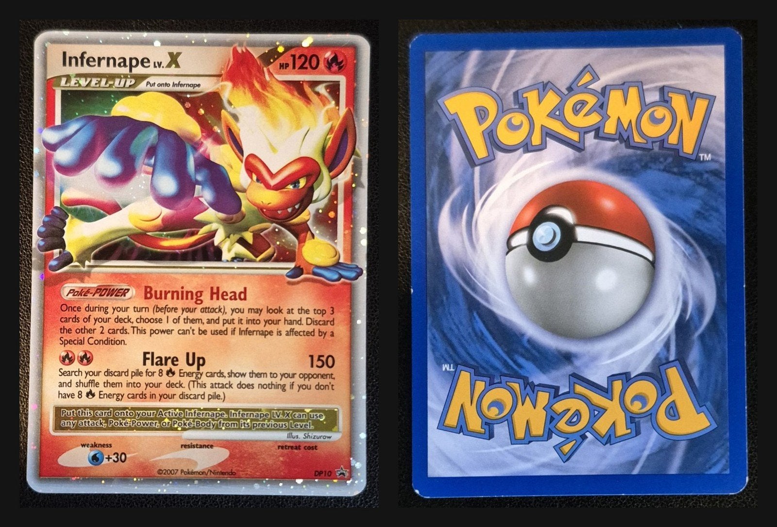 Infernape LV.X Pokémon Kaart - Zeldzaam en Krachtig, Ophalen of Verzenden, Zo goed als nieuw, Losse kaart