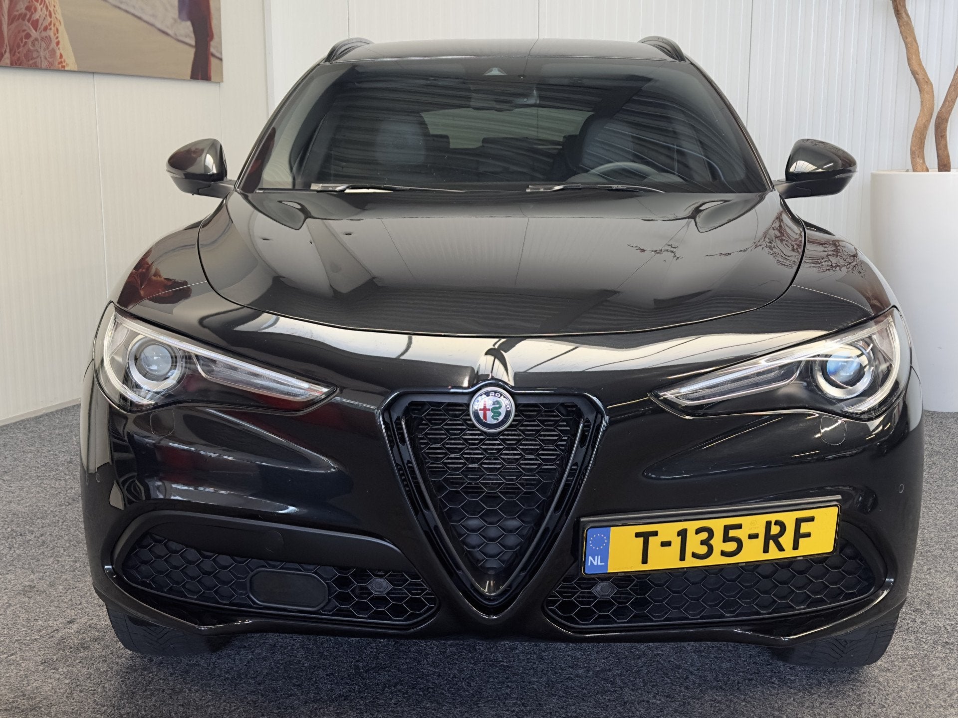 Alfa Romeo Stelvio 2.0 T AWD B-TECH AUTOMAAT ZWART LEDER NAV, Dealer onderhouden, 4 cilinders, Zwart, Leder