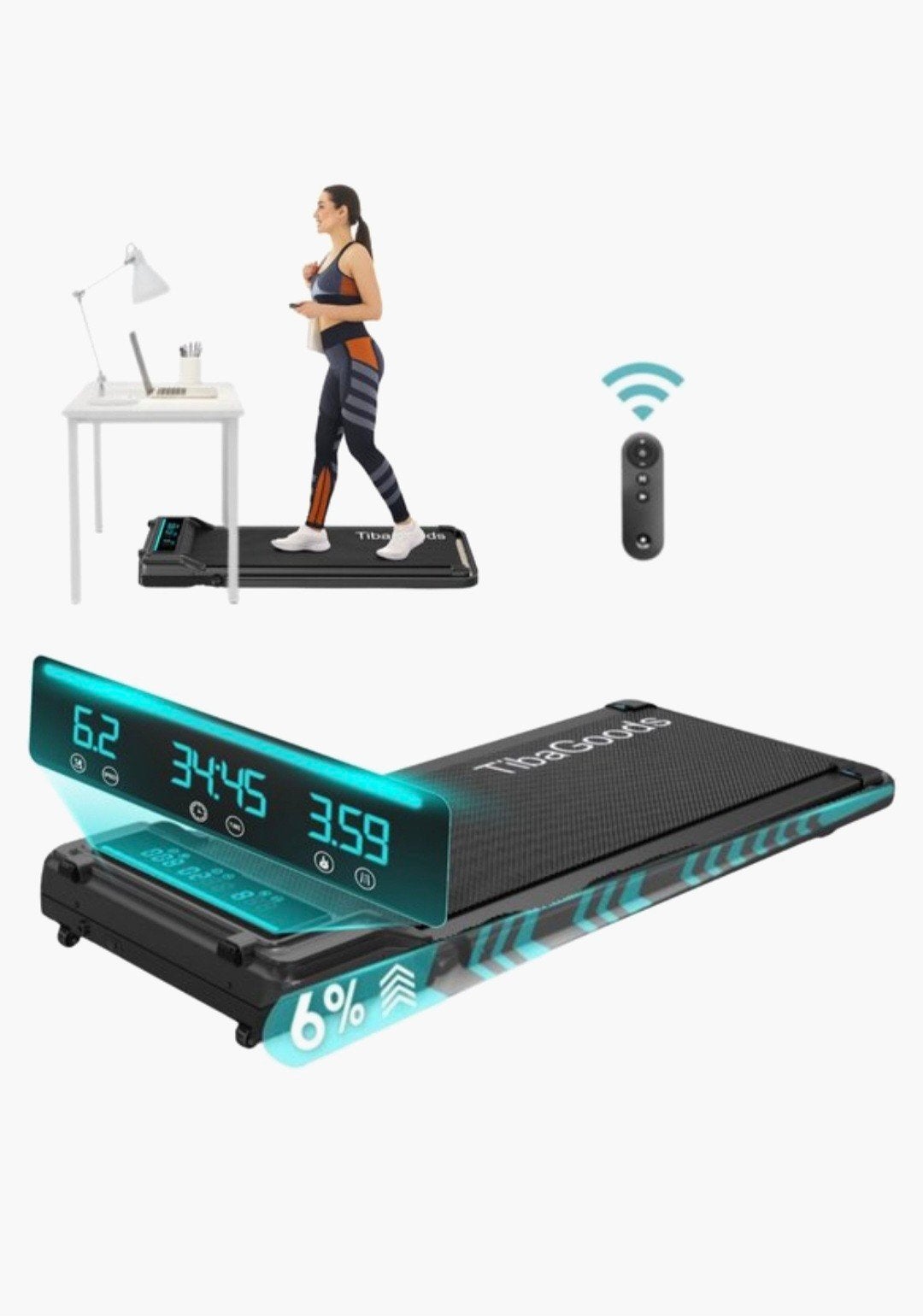 TibaGoods Loopband - Compact en Efficiënt Thuis Trainen, Ophalen, Zo goed als nieuw