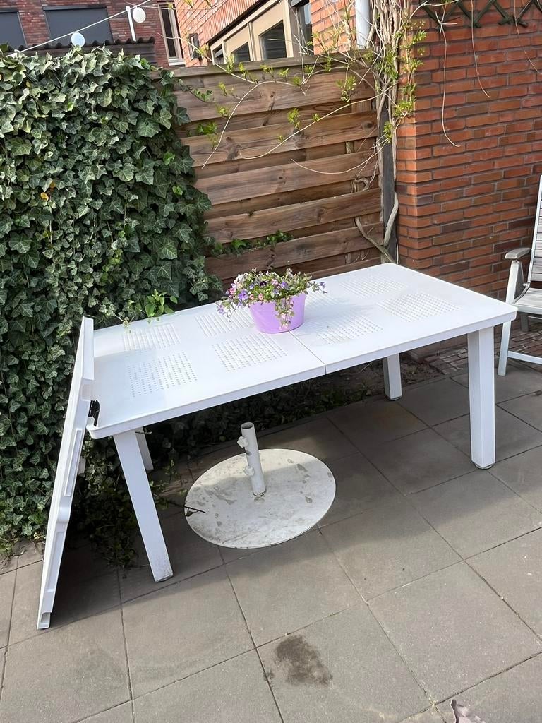 Nardi - Libeccio - Uitschuifbare Tuintafel & Parasol, Tuin en Terras, Tuintafels, Ophalen, Zo goed als nieuw, Rechthoekig, Kunststof