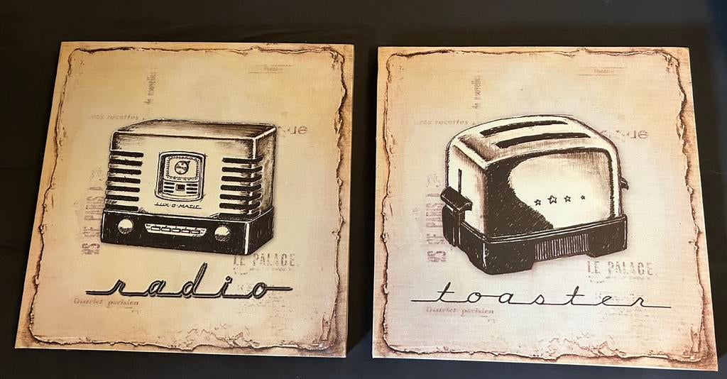 2 leuke schilderijtjes, Huis en Inrichting, Woonaccessoires | Schilderijen, Tekeningen en Foto's, Ophalen, Minder dan 50 cm, Gebruikt