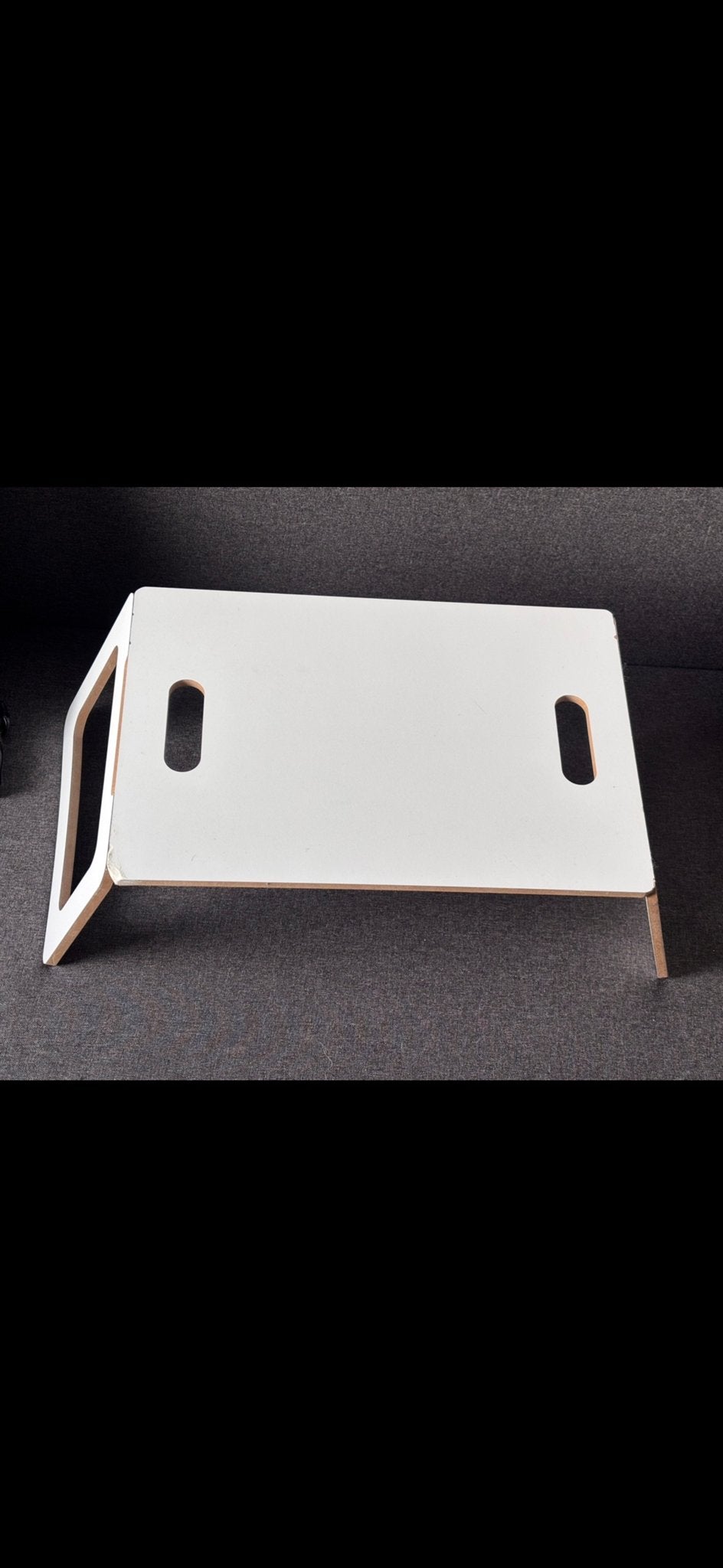 Opvouwbaar laptoptafeltje / bedtafeltje wit, Hout, Gebruikt, Ophalen of Verzenden, Modern