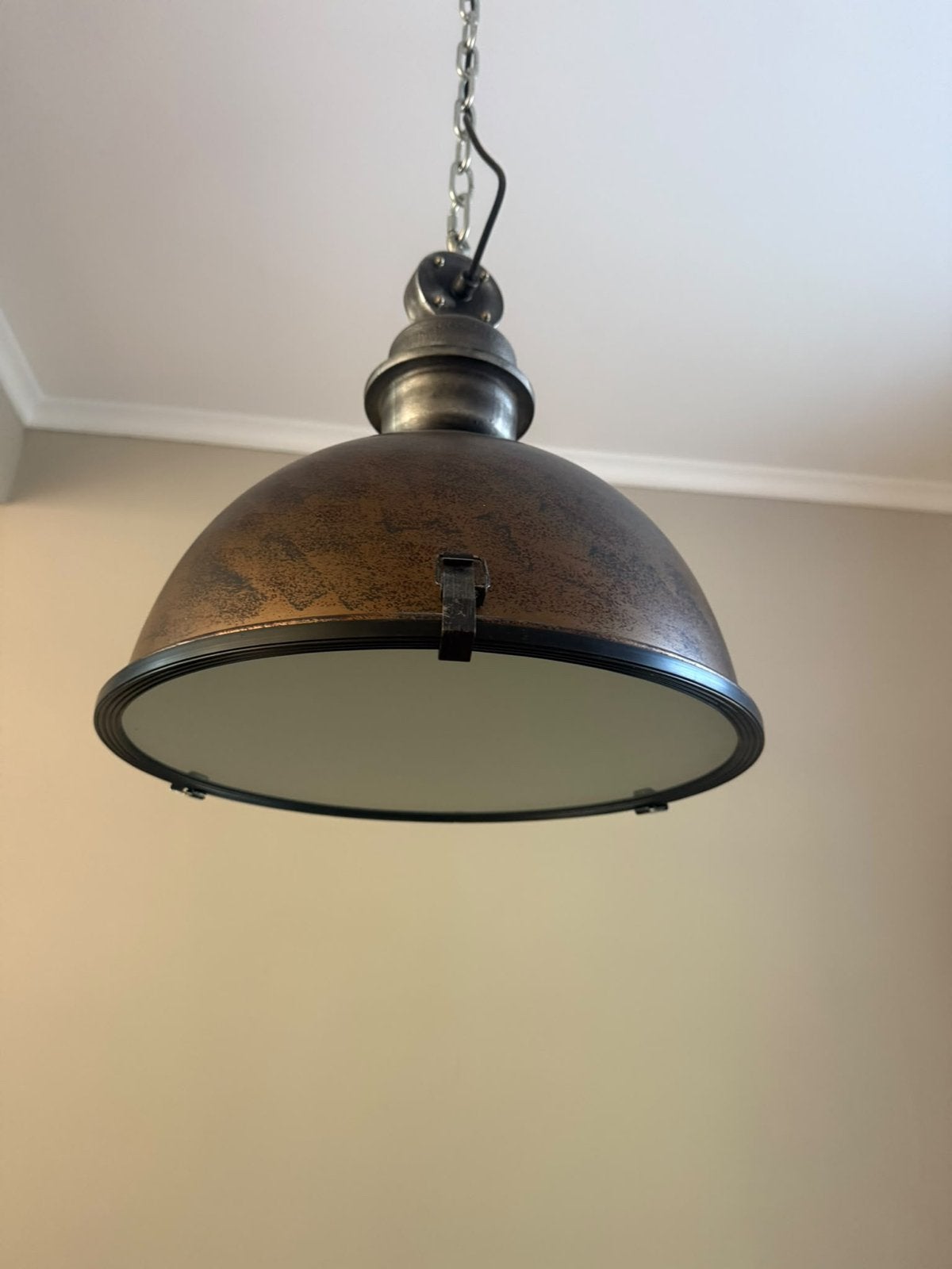 Steinhauer Bikkel 7586B Industriële Hanglamp Oudbruin, Ophalen, Zo goed als nieuw, Metaal, E27 (groot)