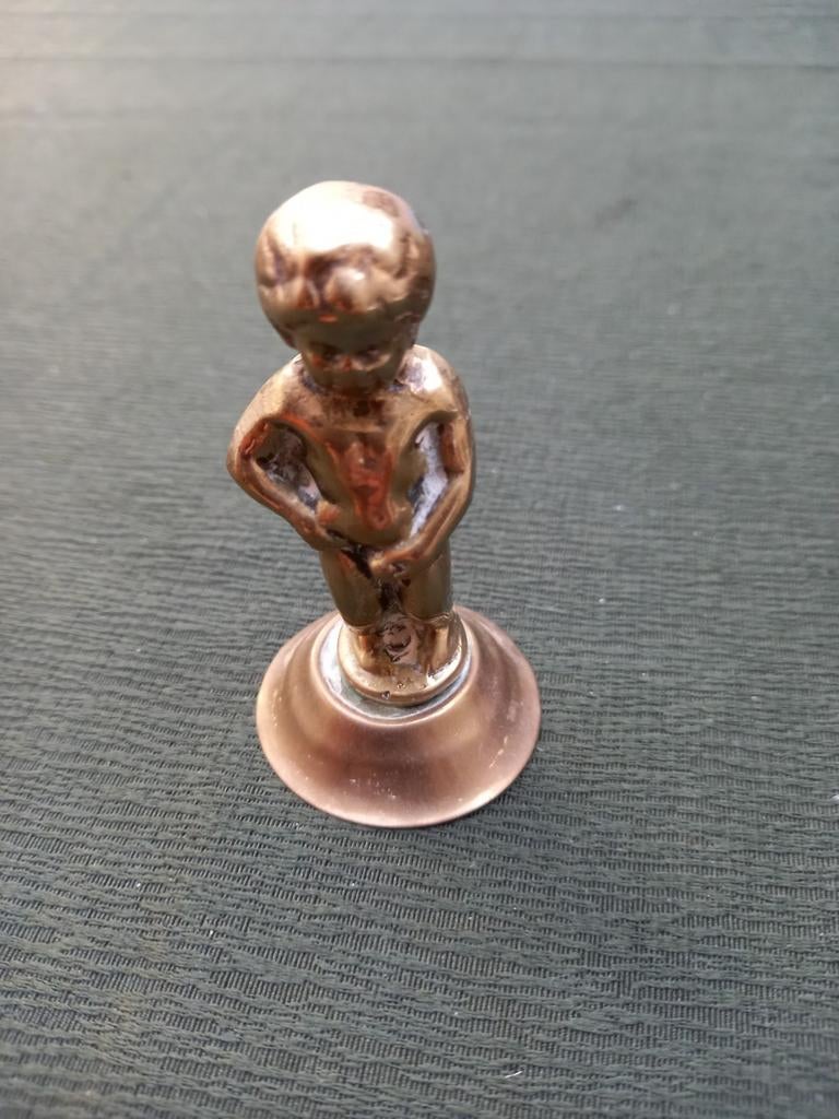Vintage jaren '70 messing figuurtje "Manneke Pis"., Ophalen of Verzenden