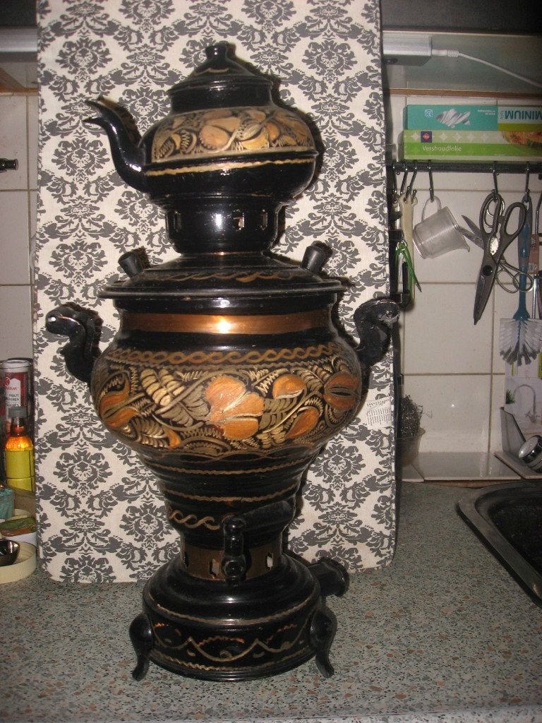 Grote koperen Turkse thee kan / koker, Antiek en Kunst, Antiek | Koper en Brons, Ophalen, Koper