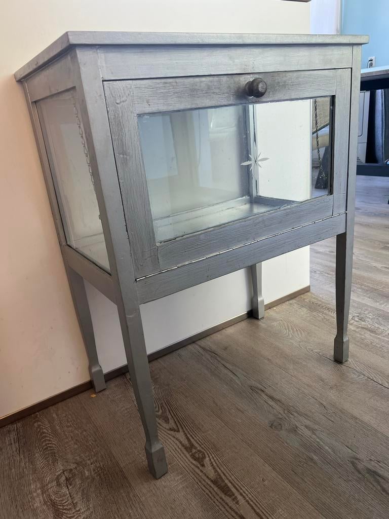 Theekastje met geslepen glas, Antiek en Kunst, Ophalen