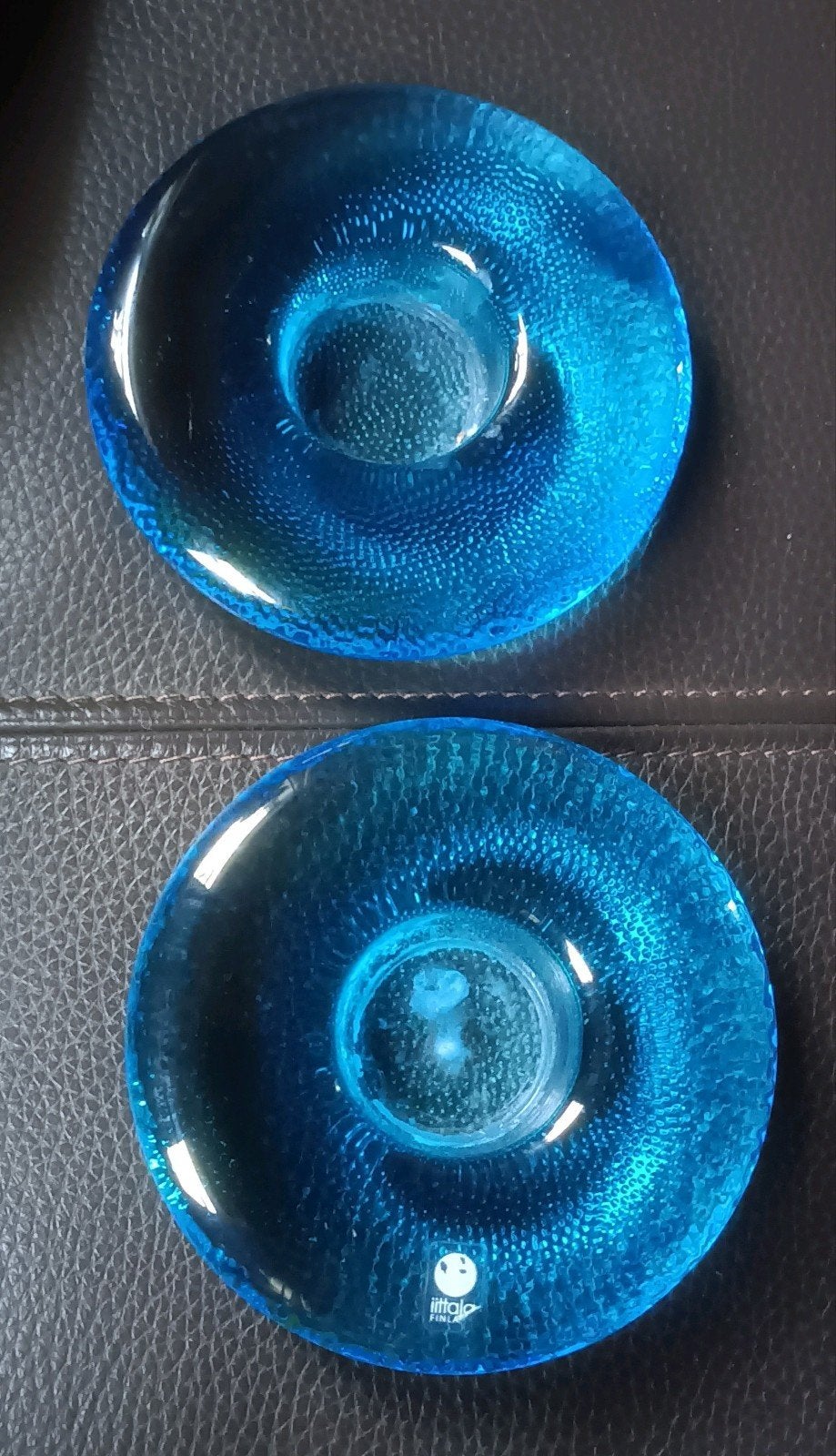 Iittala Nappi zeeblauw 2 x, Blauw, Waxinelichthouder, Ophalen of Verzenden, Glas