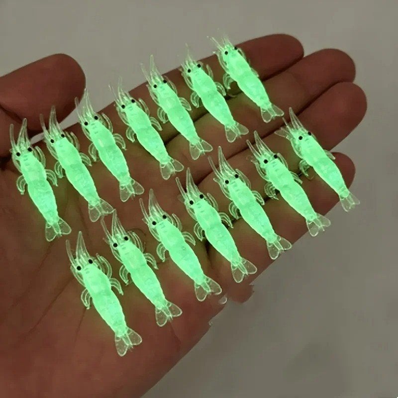 Set 100 stuks aas lichtgevende garnalen (4.5cm)