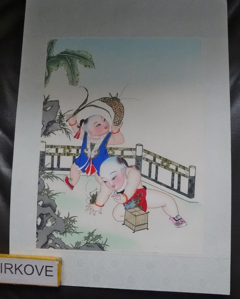 KREKELS VANGEN * Chinees Schilderij *, Verzenden, Geschilderd, China, 44 cm