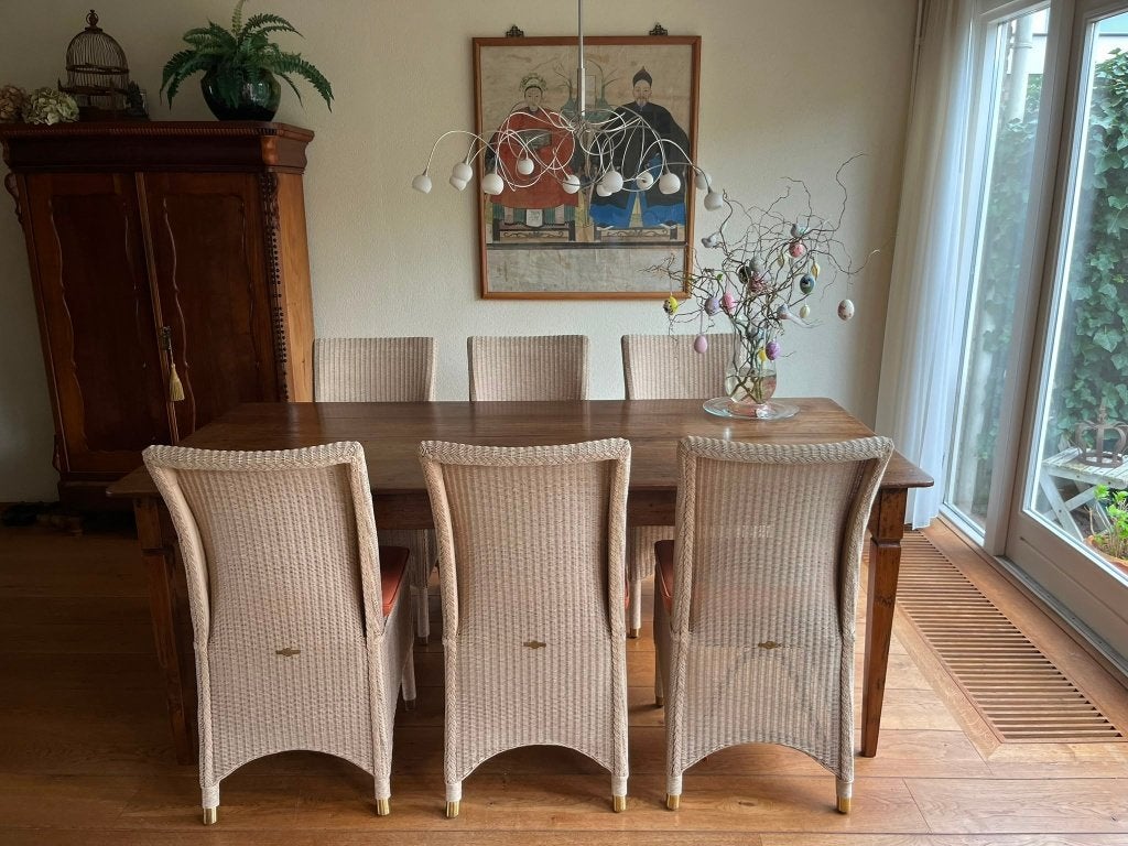 6 eetkamerstoelen Vincent Sheppard (Loyd Loom), Huis en Inrichting, Stoelen, Ophalen, Loyd Loom, Wit, Riet of Rotan