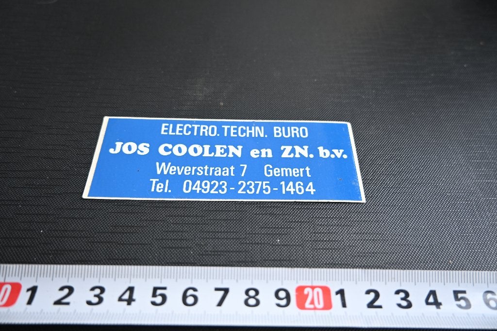 sticker Gemert JOS COOLEN en ZN bv Electro Technisch Buro, Verzamelen, Stickers, Zo goed als nieuw, Ophalen