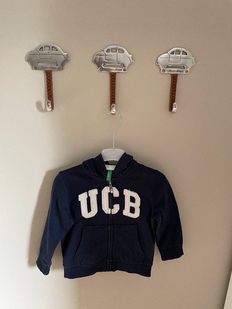 Vest maat 92 donker blauw Benetton, Kinderen en Baby's, Kinderkleding | Maat 92, Ophalen, Trui of Vest, Zo goed als nieuw, Jongen