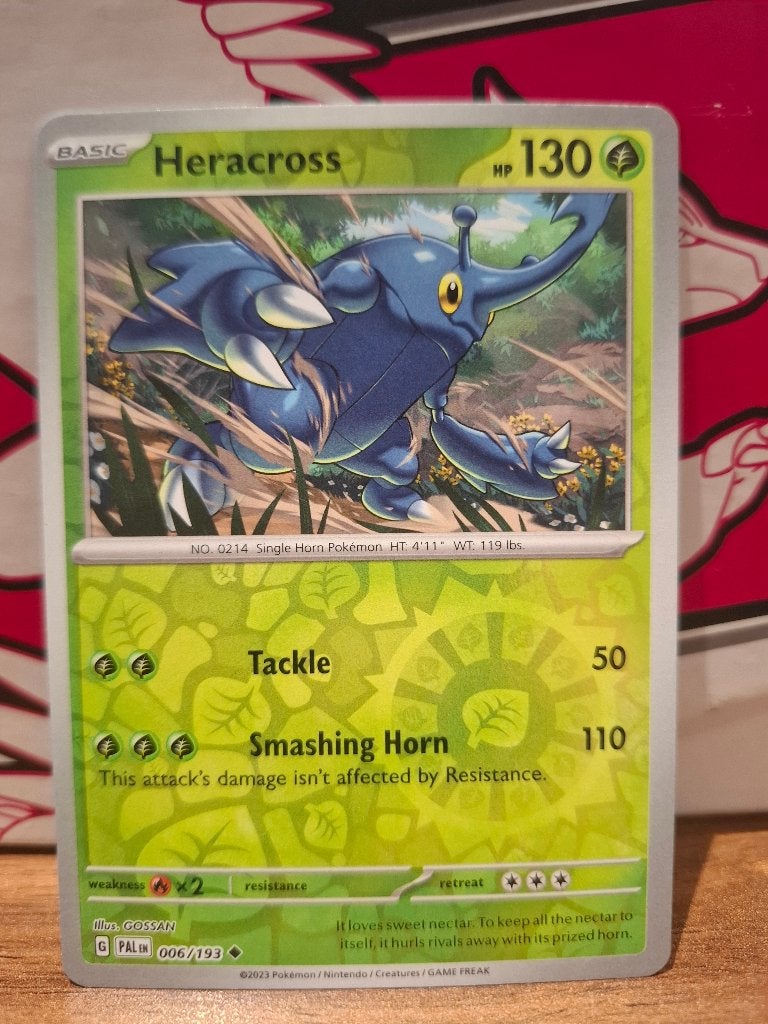 Pokemon Heracross PAL 006/193 reverse holo, Ophalen of Verzenden, Nieuw, Losse kaart