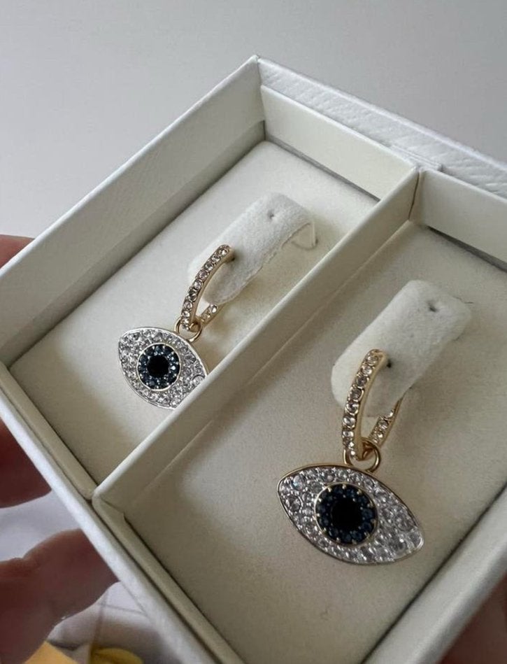 New- Swarovski Symbol Symbolica Drop Earrings Evil Eye, Verzenden, Nieuw, Goud